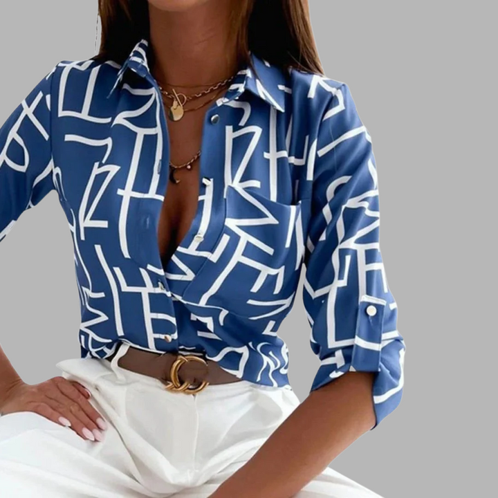 DELACROIX | Elegant Blouse with Emmy Collar