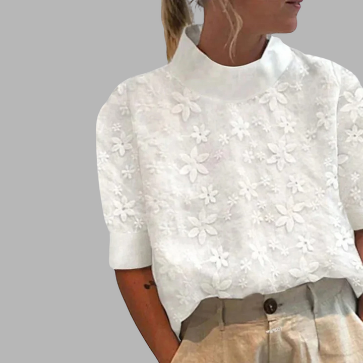 DEALCROIX | With Embroidered High Collar Carla