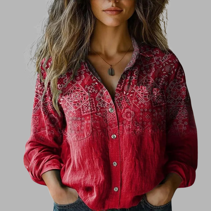 DELACROIX | Retro Floral Print Blouse Nanna