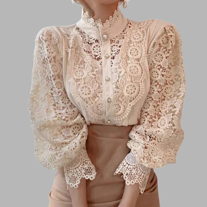 DELACROIX | Long Sleeve Blouse with Lace and Tove Details