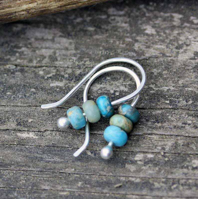 Oceanic Turquoise Beaded Earrings