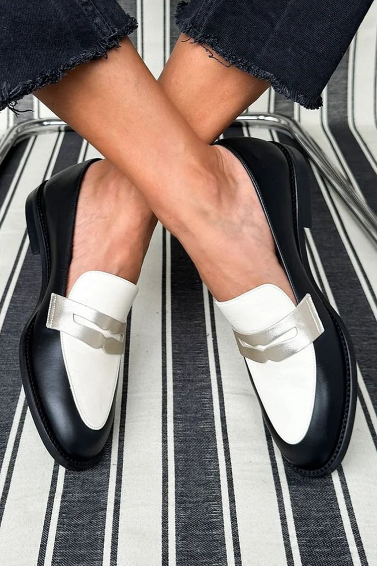 Classic Black and White Loafers