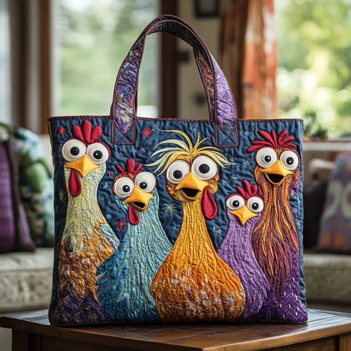 Artisan Bag - Five Colourful Chickens