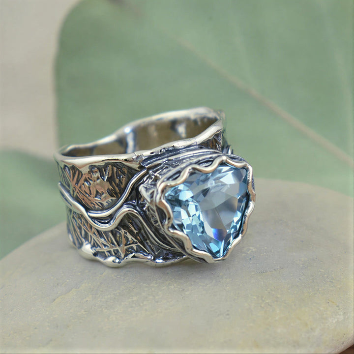 Blue Topaz Statement Ring