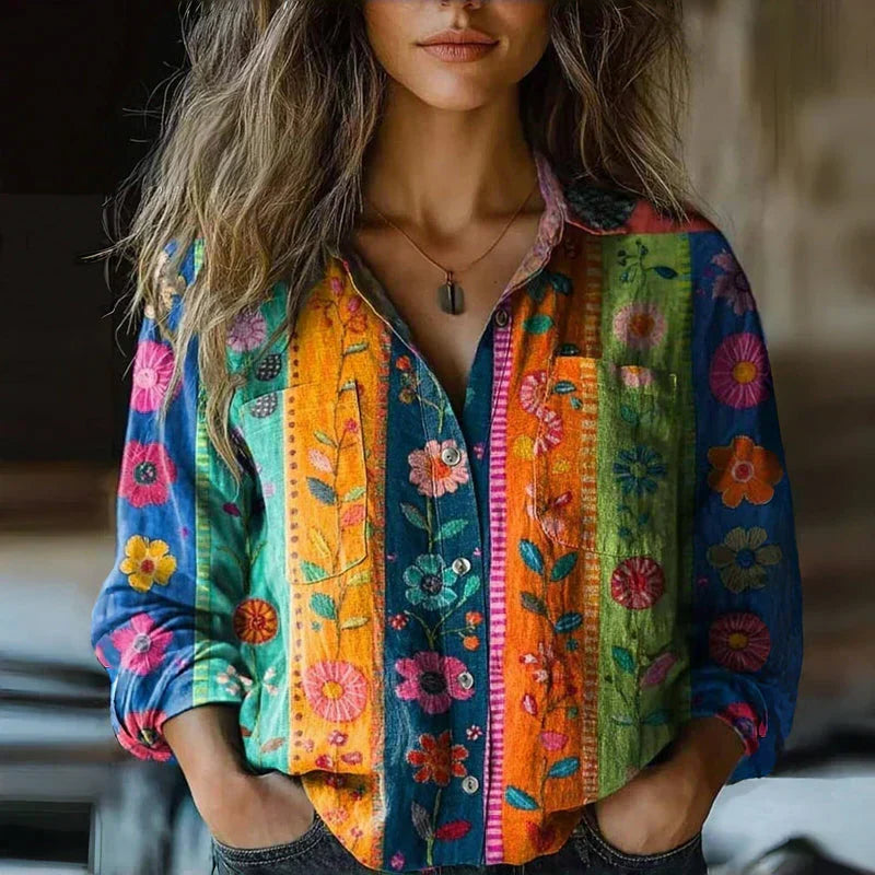 DELACROIX | Retro Floral Print Blouse Nanna