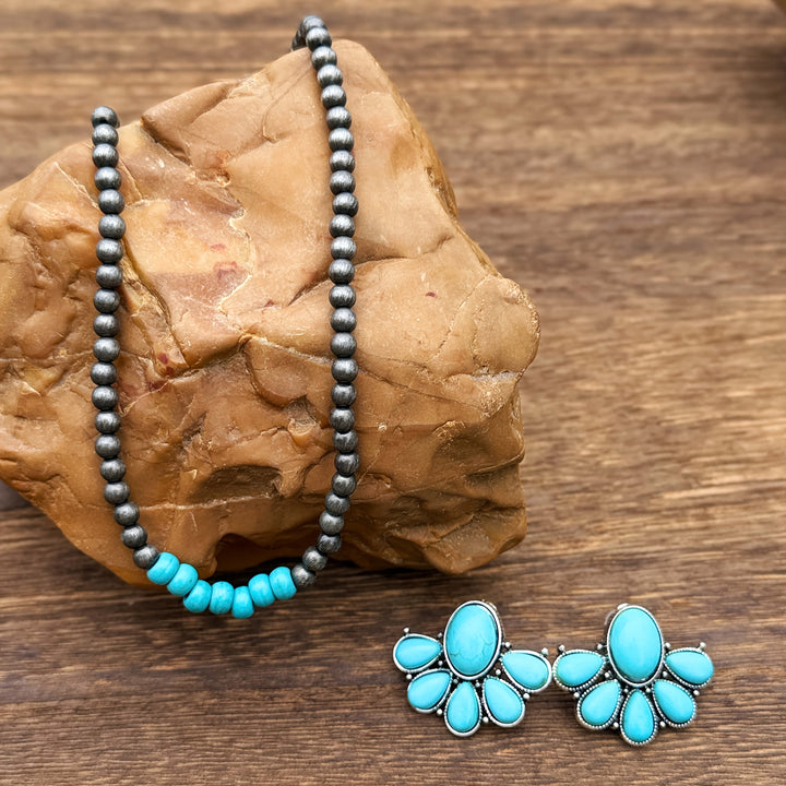 Elegant Turquoise Necklace & Earrings Set