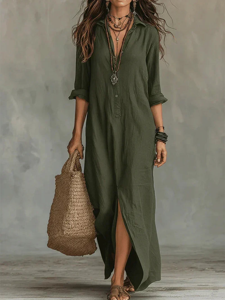 Stevie | Maxi Shirt Dress