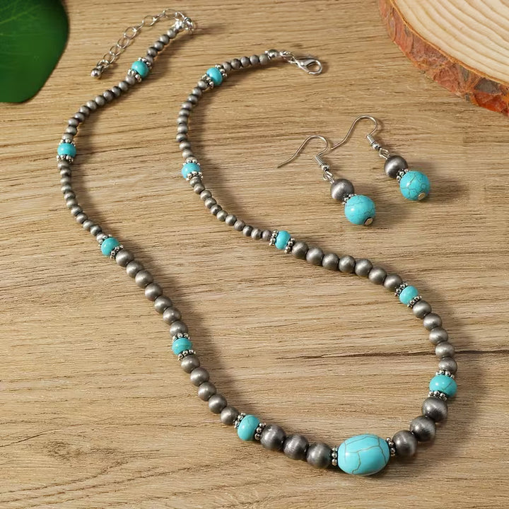 Turquoise Necklace and Earrings Modern Necklace