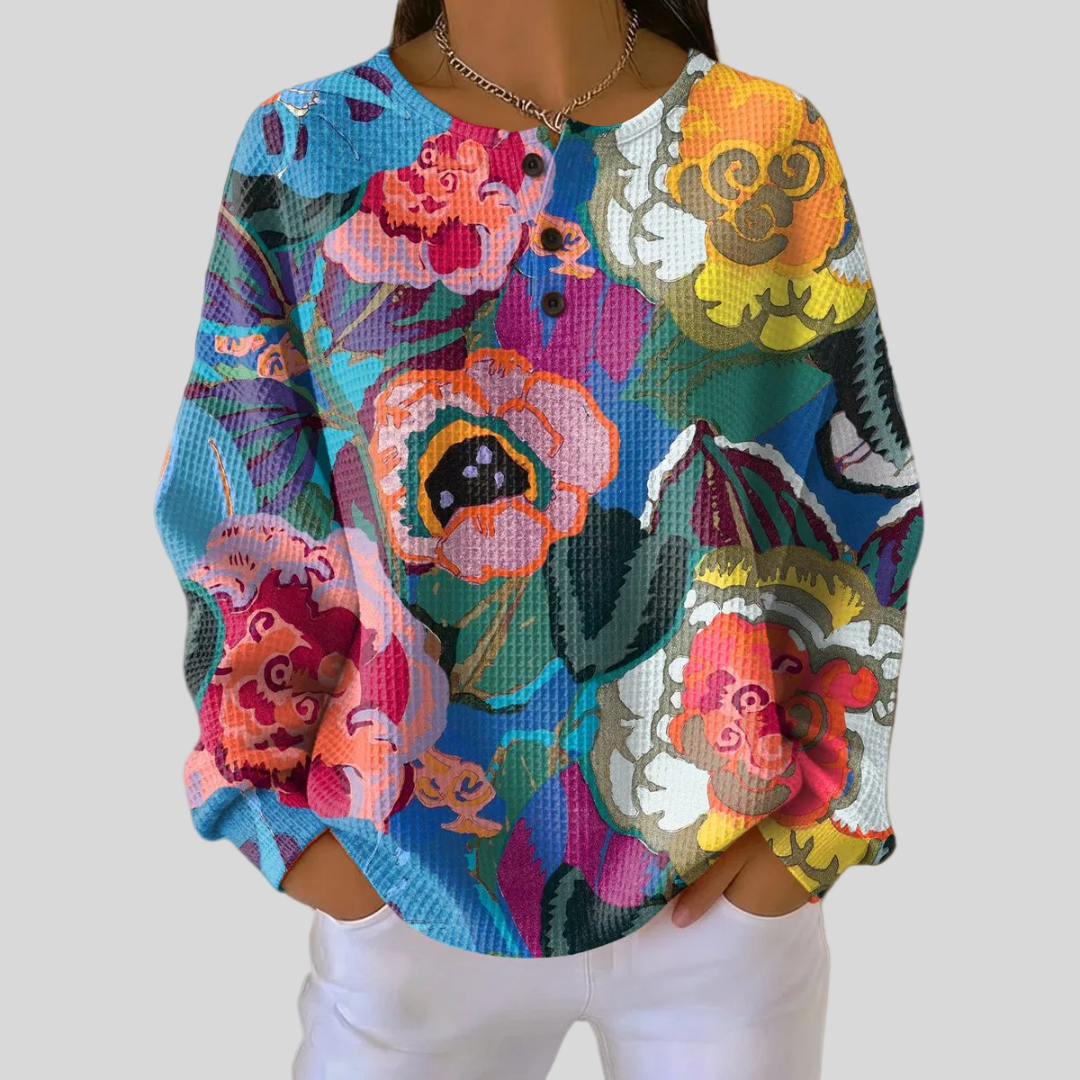 Adorna™ | Colourful Floral Sweatshirt