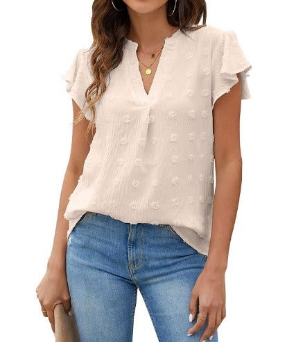 DELACROIX | Chic Patchwork Blouse with Ruffles Kari
