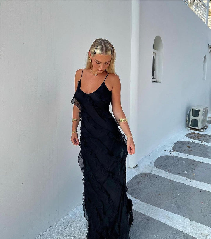 Ruffled Hem Maxi Dress