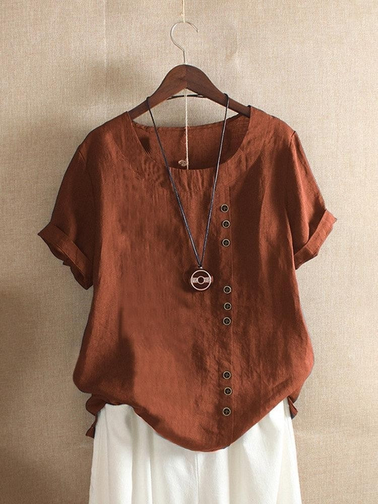DELACROIX | Airy Blouse with Button Placket Bianca