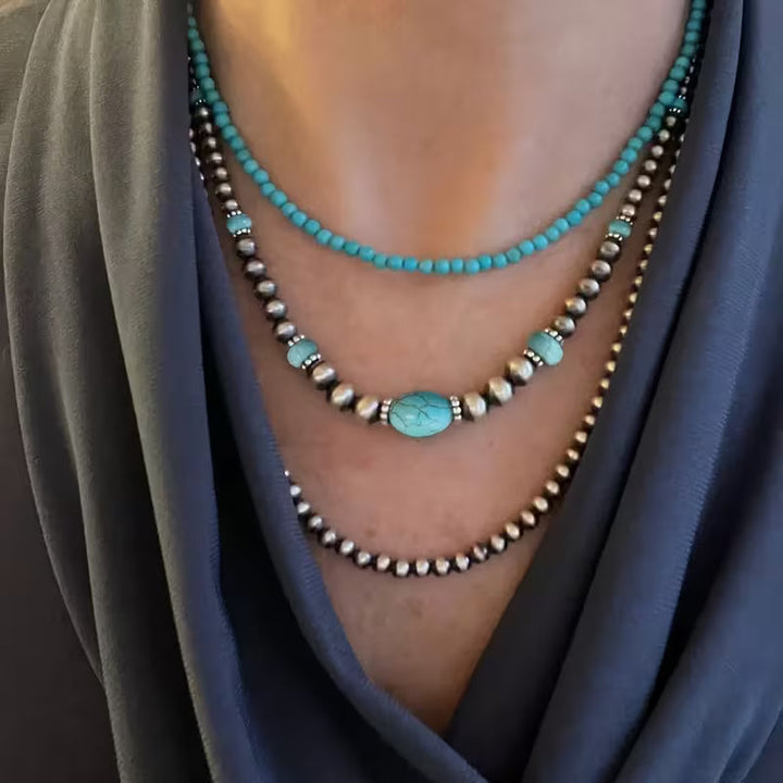 Turquoise Layered Necklace Modern Necklace