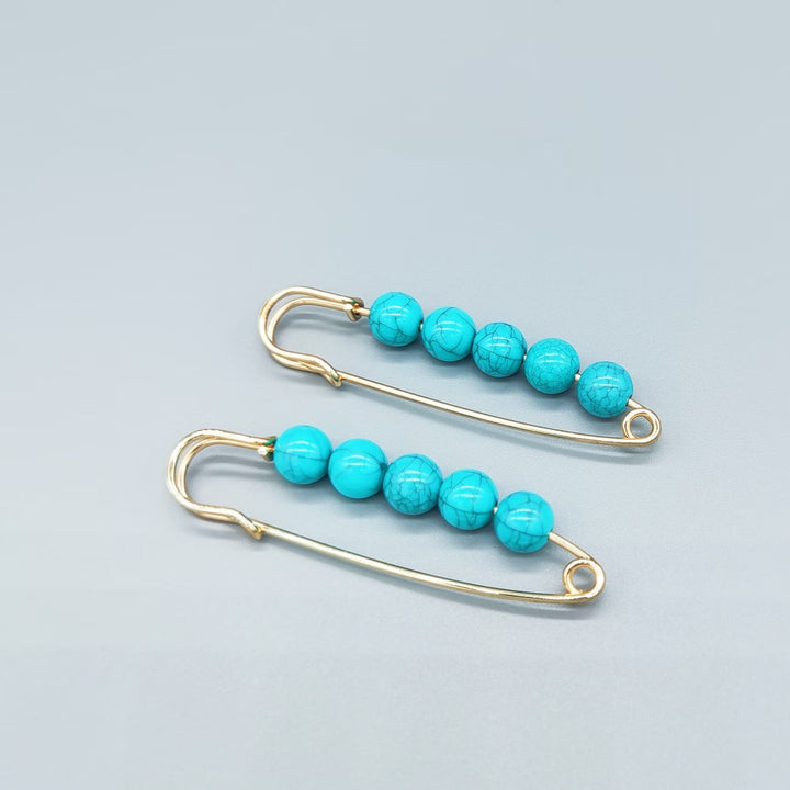 Elegant Turquoise Pin Brooch, (1 Piece)