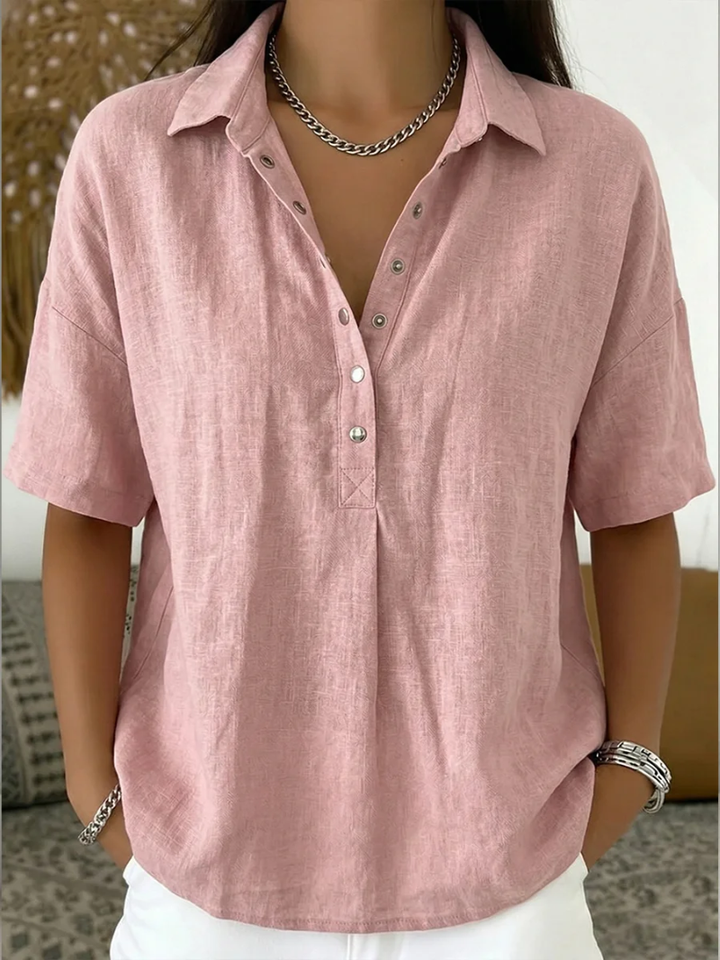 DELACROIX | Blouse with Collar and Button Details Willow