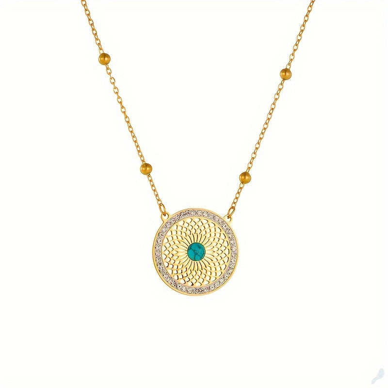 Elegant Turquoise Medallion Jewellery Set