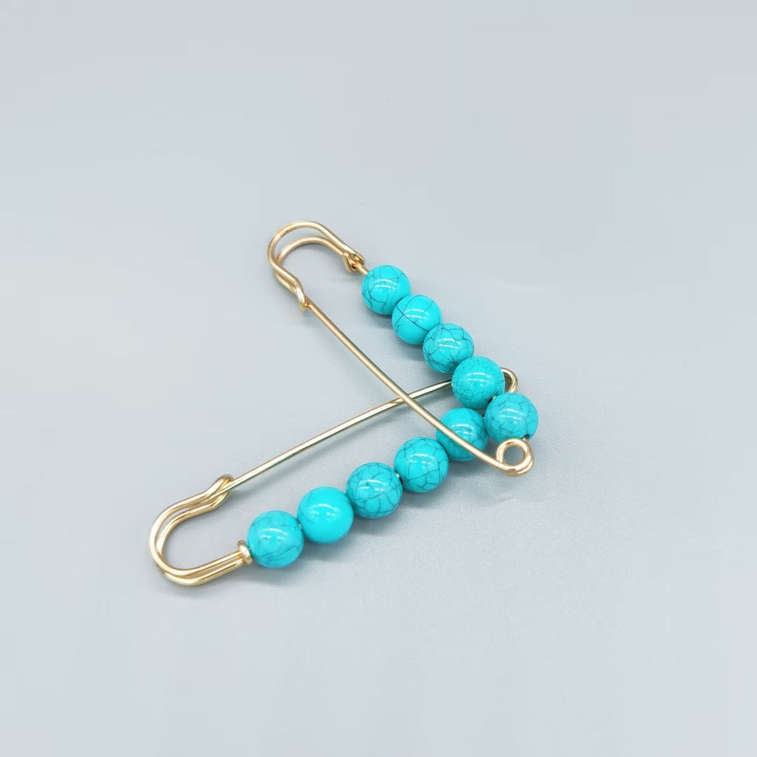 Elegant Turquoise Pin Brooch, (1 Piece)