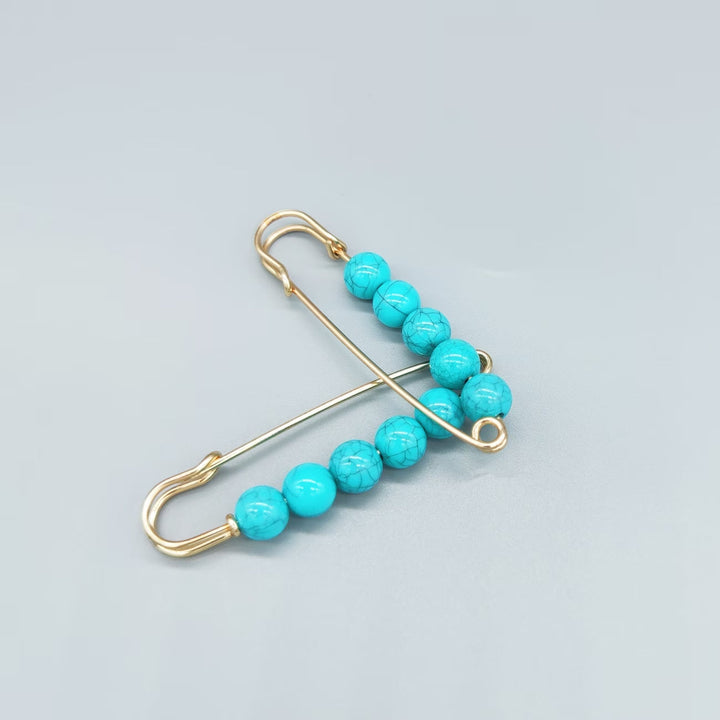Elegant Turquoise Pin Brooch, (1 Piece)