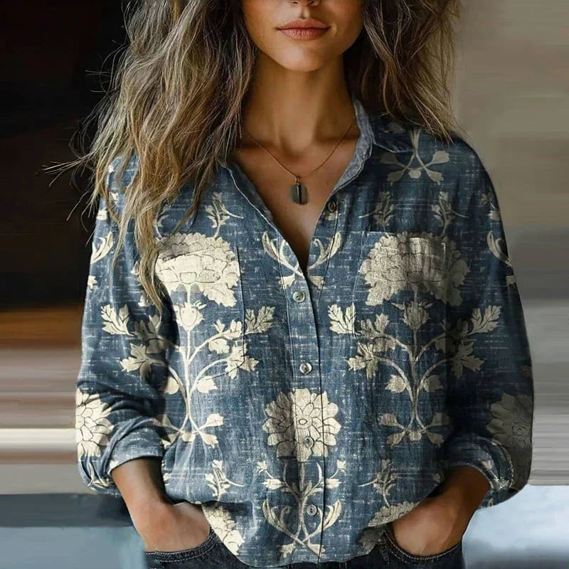 DELACROIX | Retro Floral Print Blouse Nanna