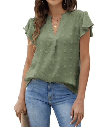 DELACROIX | Chic Patchwork Blouse with Ruffles Kari
