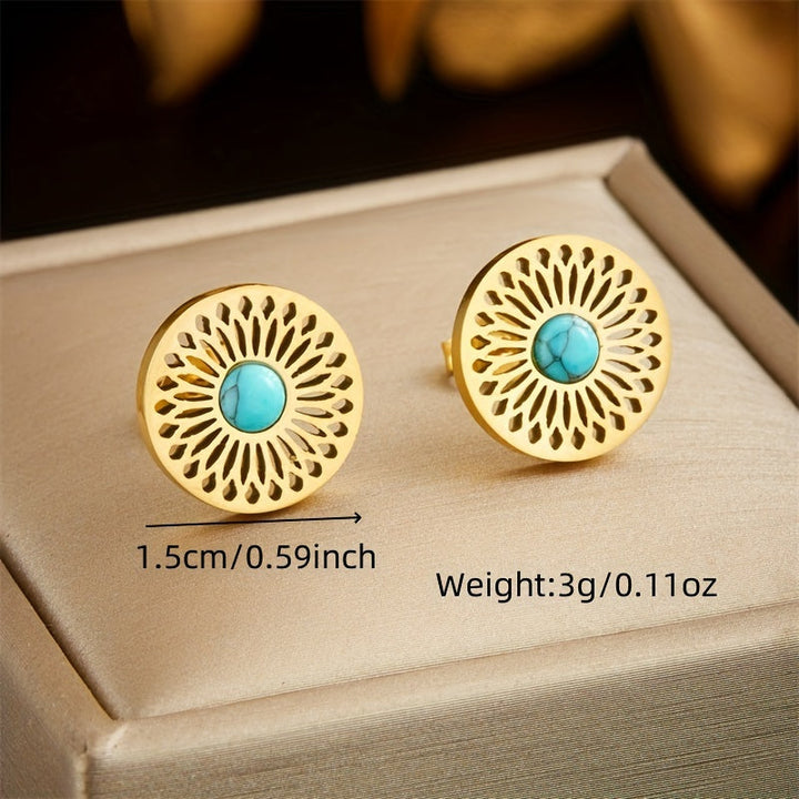 Elegant Turquoise Medallion Jewellery Set