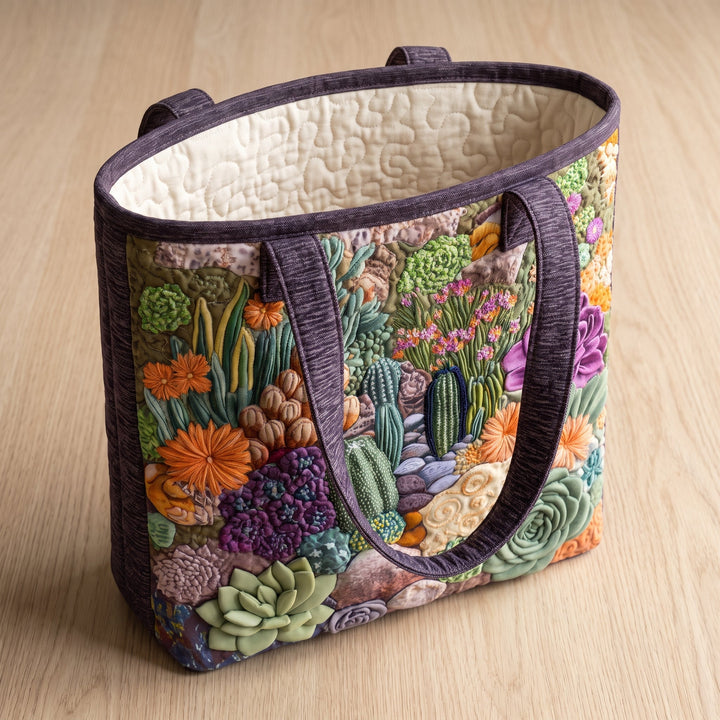 Artisanal Tote Bag - Succulent Garden