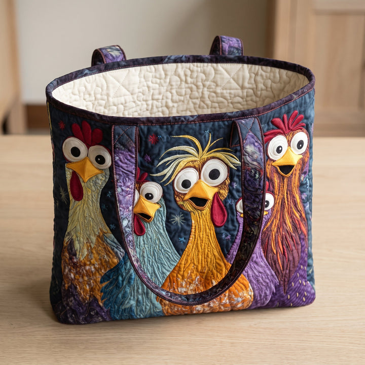 Artisan Bag - Five Colorful Chickens