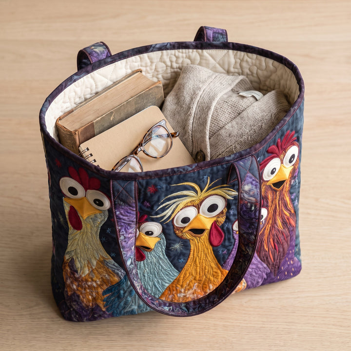 Artisan Bag - Five Colourful Chickens