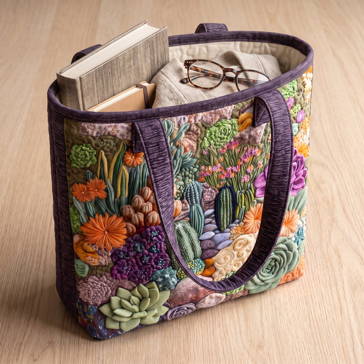 Artisanal Tote Bag - Succulent Garden