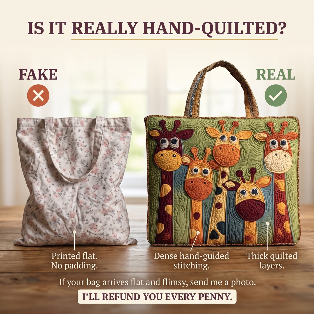 Quilted Tote Bag - Giraffe