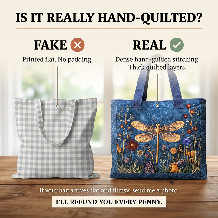 Quilted Bag - Golden Dragonfly