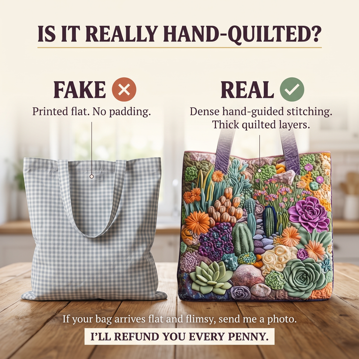 Artisanal Tote Bag - Succulent Garden