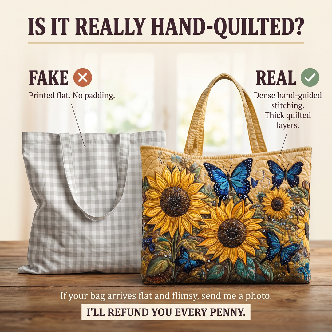 Artisan Bag - Sunflowers and Blue Butterflies
