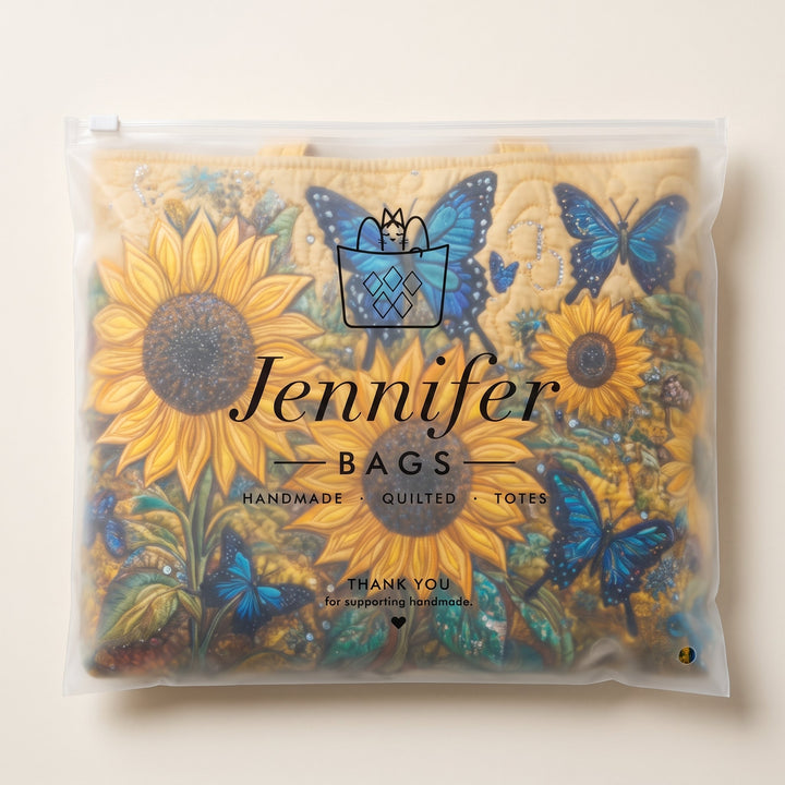 Artisan Bag - Sunflowers and Blue Butterflies