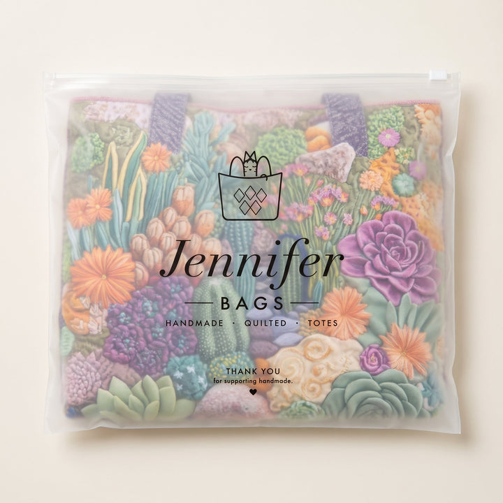Artisanal Tote Bag - Succulent Garden