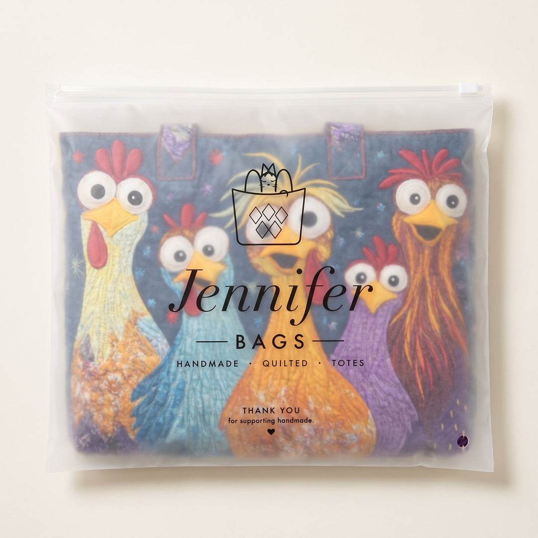Artisan Bag - Five Colorful Chickens