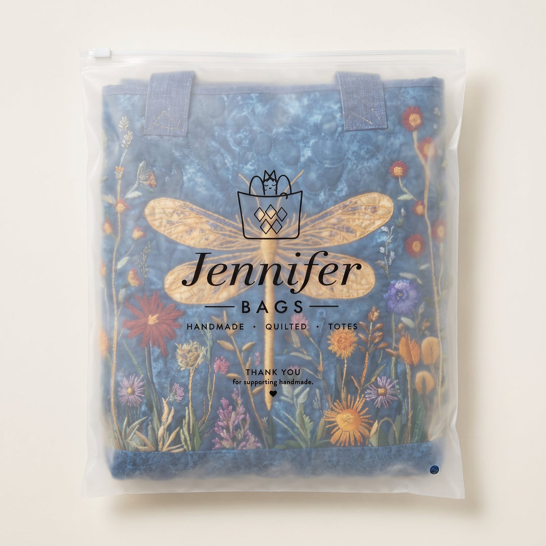 Quilted Bag - Golden Dragonfly