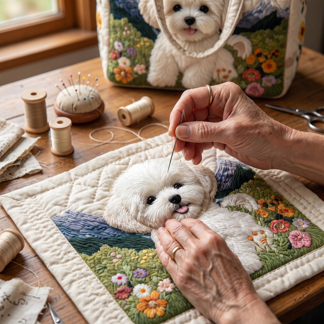 Artisan Quilted Bag - Enchanted Dog