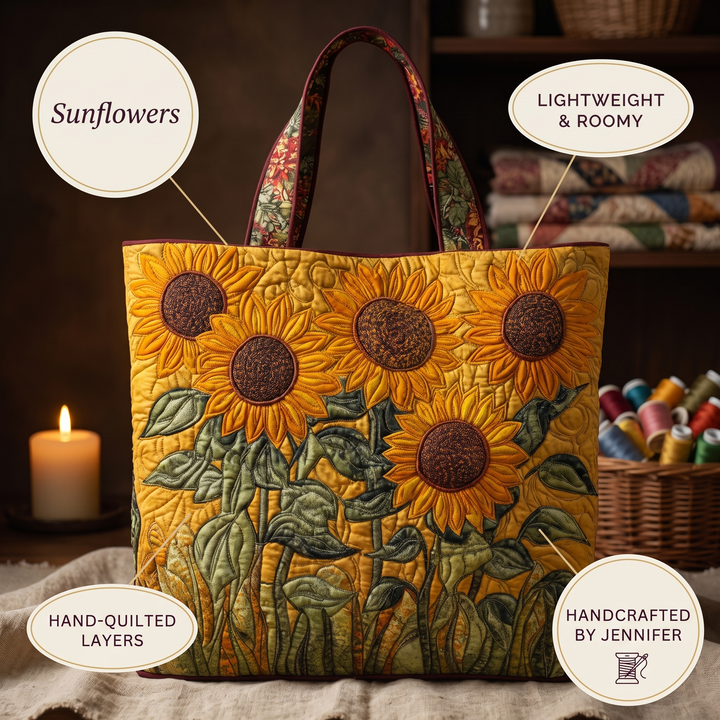 Classic Quilted Bag - Sunflowers