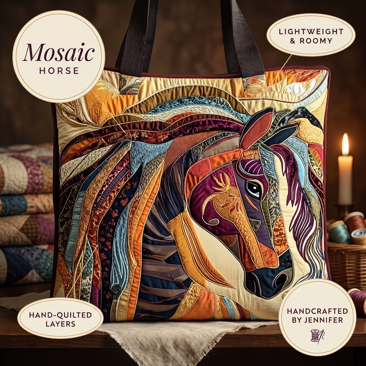 Artisanal Bag - Multicolored Mosaic Horse