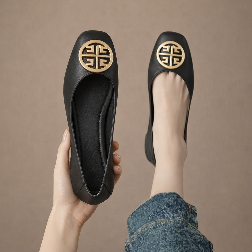 Orchard Leather Flats Brown