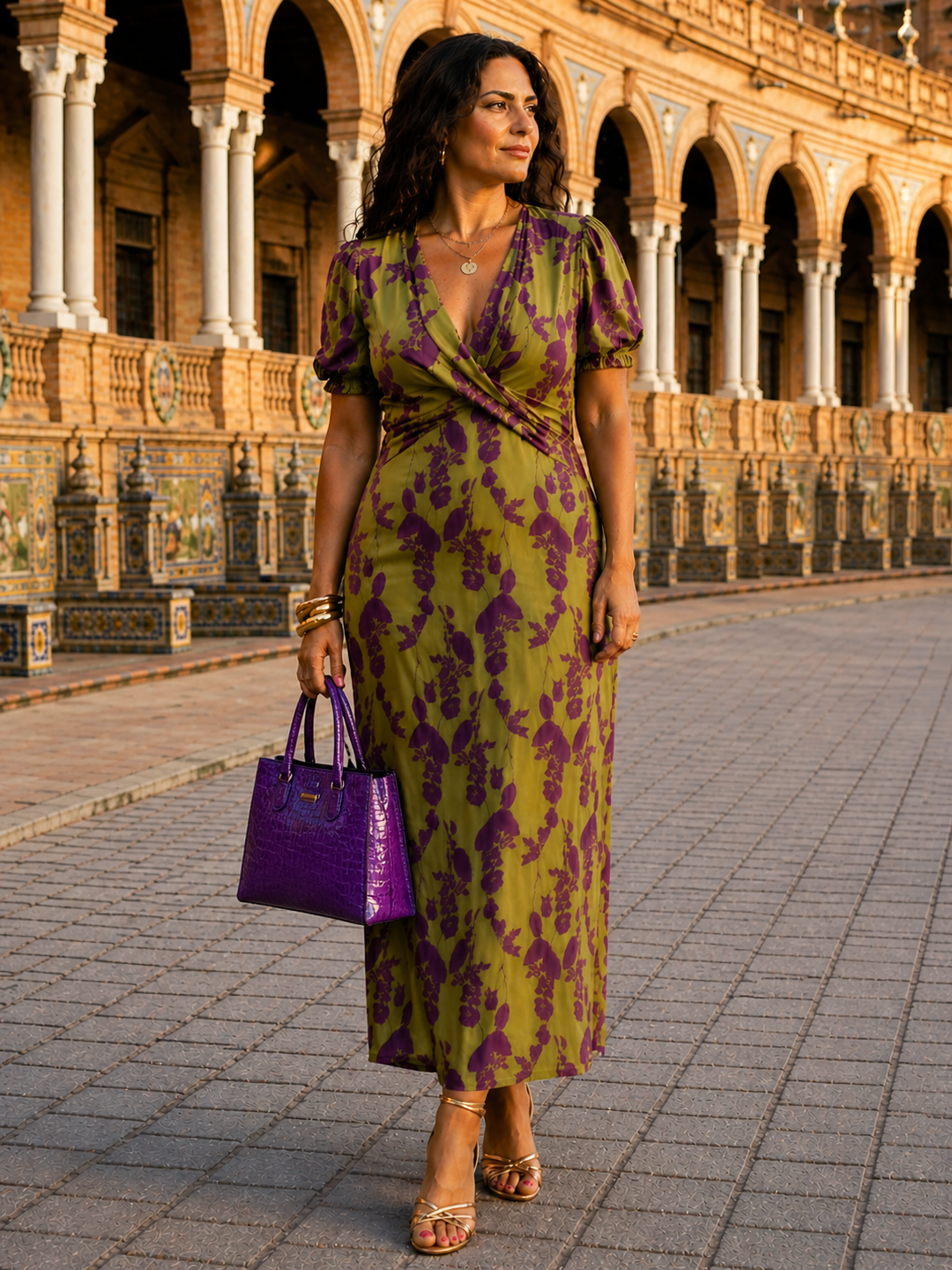 Floral Maxi Dress with Fluid Fall