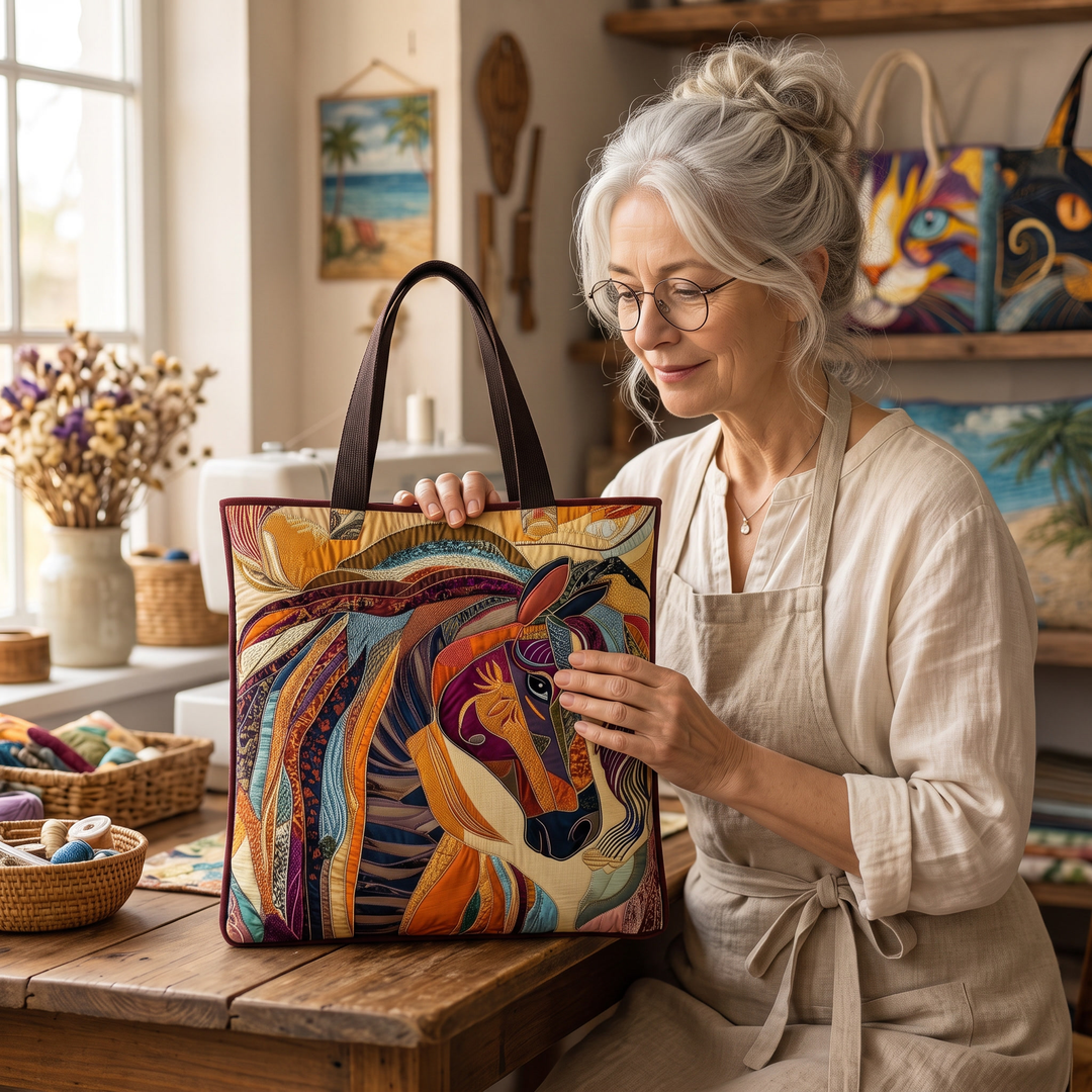 Artisanal Bag - Multicoloured Mosaic Horse