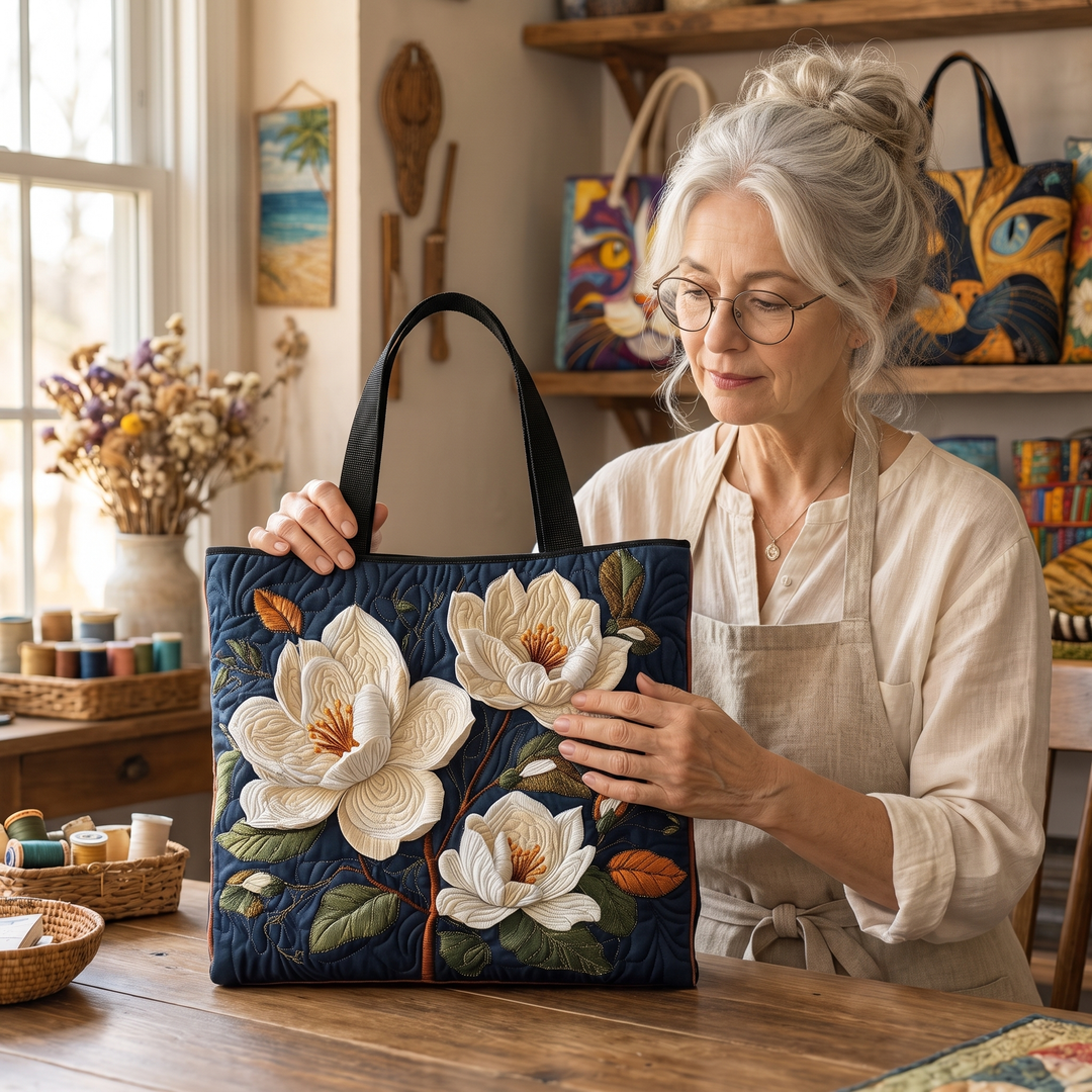 Artisan Quilted Bag - Delicate Magnolia