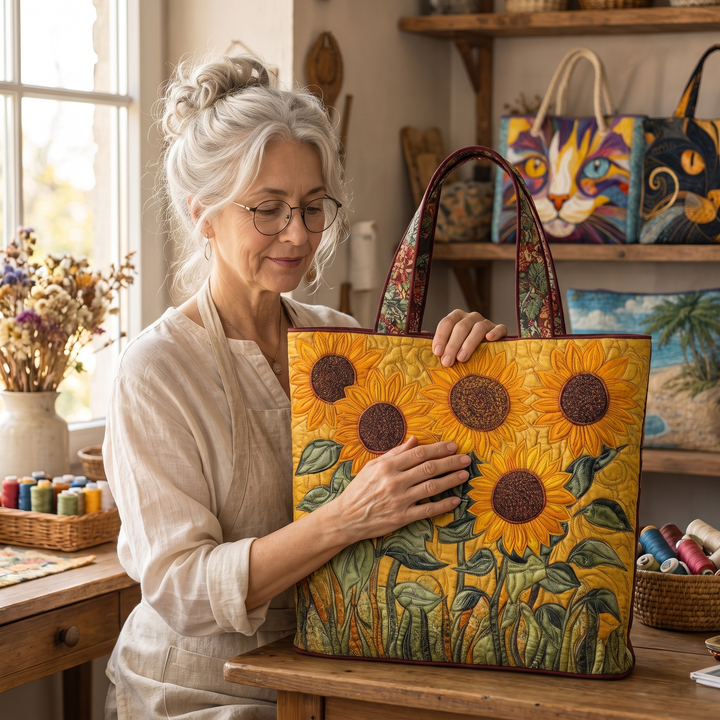 Classic Quilted Bag - Sunflowers