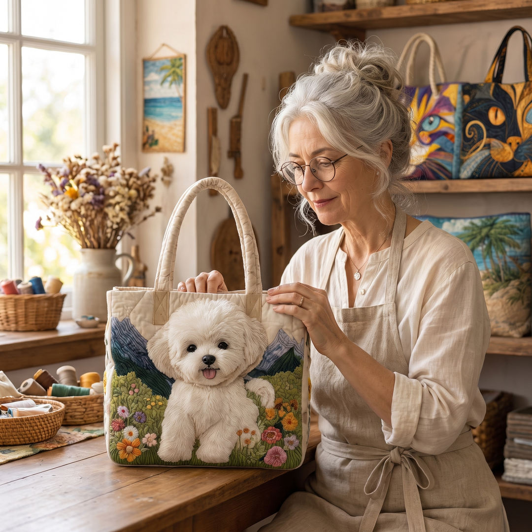 Artisan Quilted Bag - Enchanted Dog