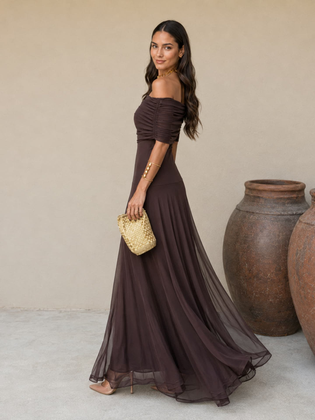Toledo Dress in Brown