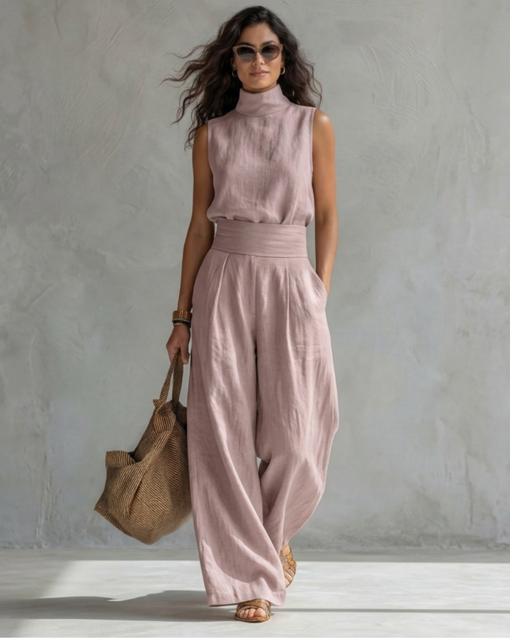 Maria | Elegant Wide Leg Trousers and Top Set