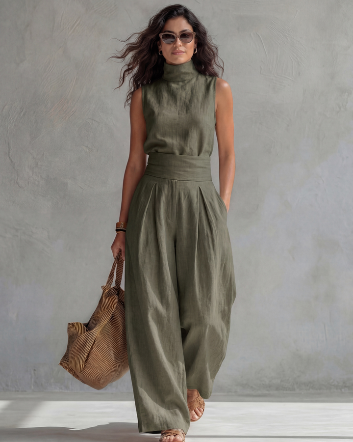 Maria | Elegant Wide Leg Trousers and Top Set