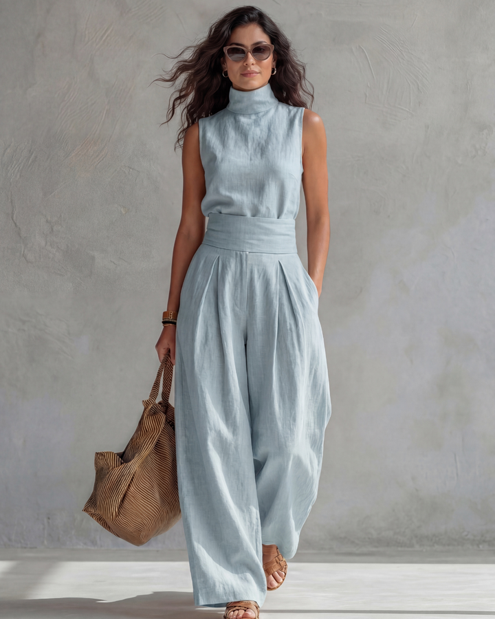 Maria | Elegant Wide Leg Trousers and Top Set